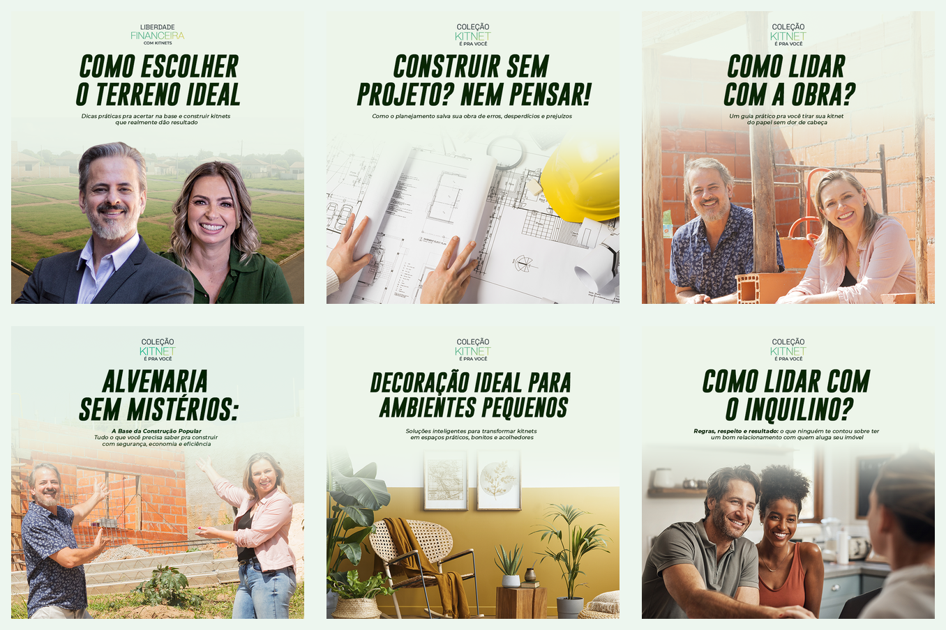Combo com as seis capas da coleção Kitnet é pra Você